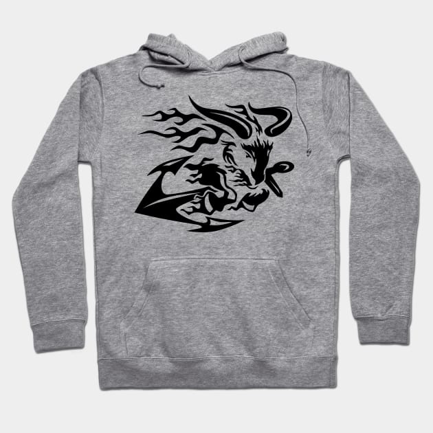 Goat with Anchor Hoodie by hobrath